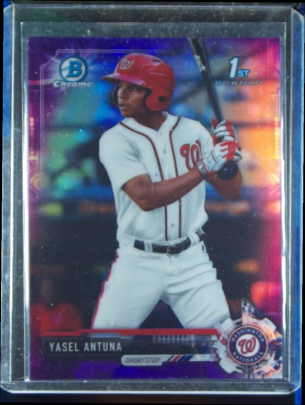 2017 Bowman Chrome Yasel Antuna SN250 #BCP199 Nationals Prospects Purple Refract