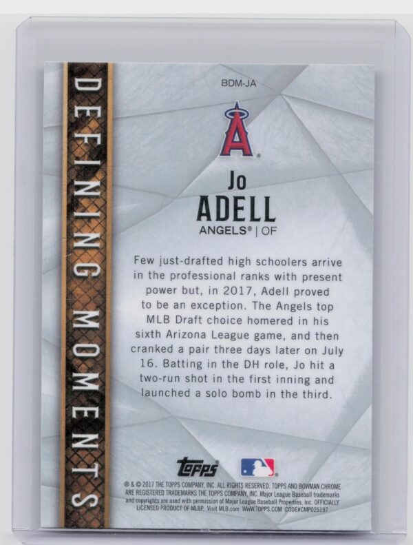 2017 Bowman Draft Jo Adell #BDM-JA Angels Bowman Defining Moments - Image 3