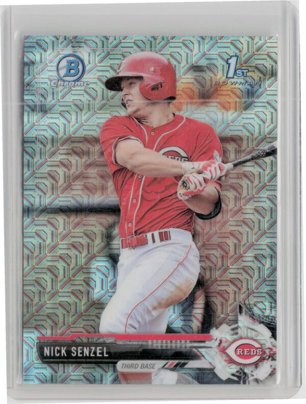 2017 Bowman Nick Senzel #BCP1 Reds Chrome Prospects Mojo