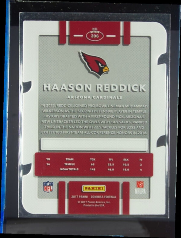2017 Donruss Haason Reddick Press Proof Silver Die Cut SN75 #396 Cardinals - Image 3