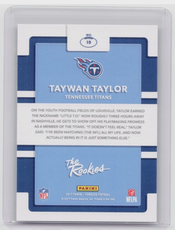 2017 Donruss Taywan Taylor #19 Titans The Rookies - Image 3