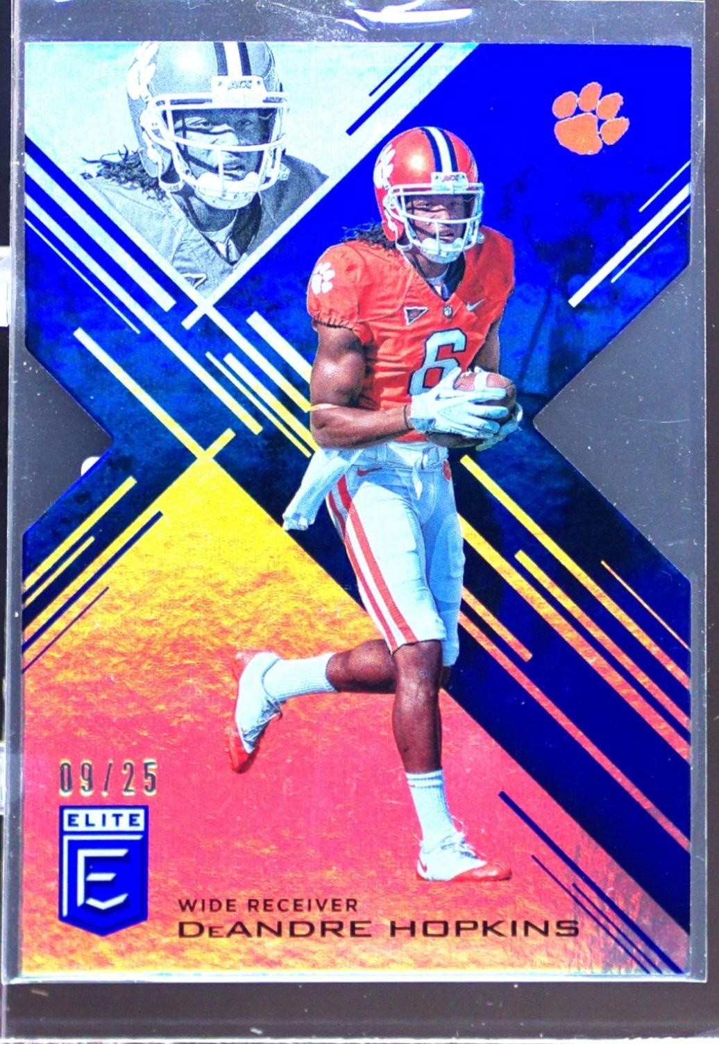 2017 Elite Draft Picks DeAndre Hopkins Blue Die Cut /25 #25 Tigers