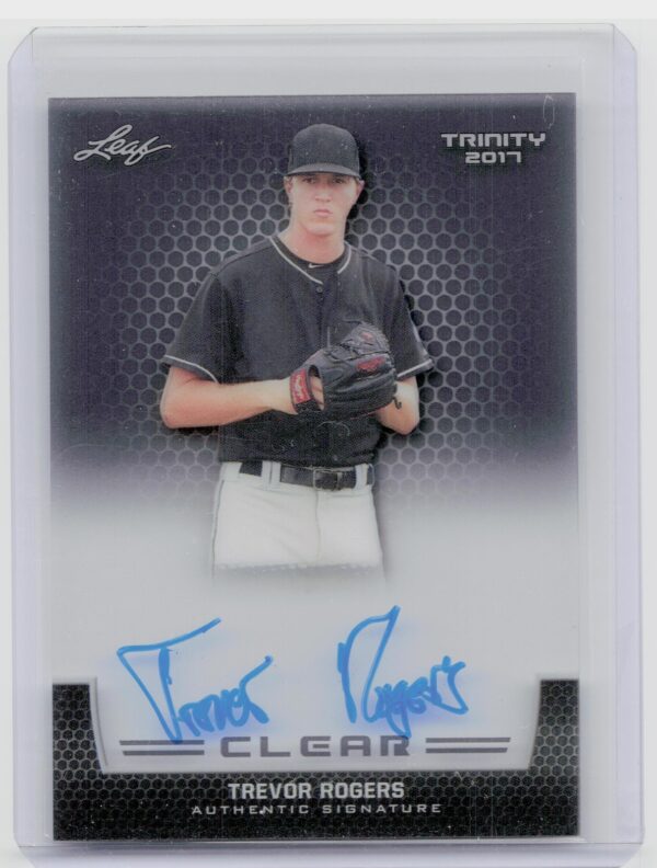 2017 Leaf Trinity Trevor Rogers Auto #CA-TR1 Marlins Clear Autographs Gray