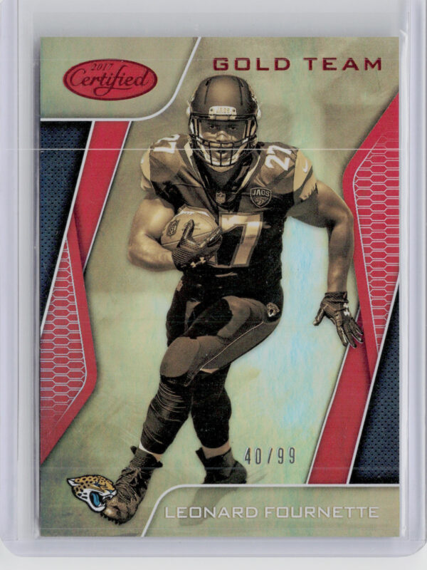 2017 Panini Certified Leonard Fournette SN99 #GT-LF Jaguars Gold Team Mirror Red
