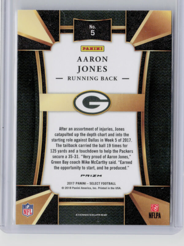 2017 Panini Select Aaron Jones Silver #5 Packers - Image 3