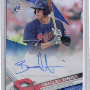 2017 Topps Chrome Bradley Zimmer AU SN150 #RA-BZ Indians Rookie Autographs Blue