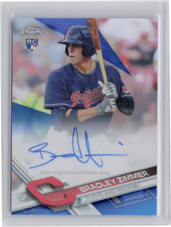 2017 Topps Chrome Bradley Zimmer AU SN150 #RA-BZ Indians Rookie Autographs Blue
