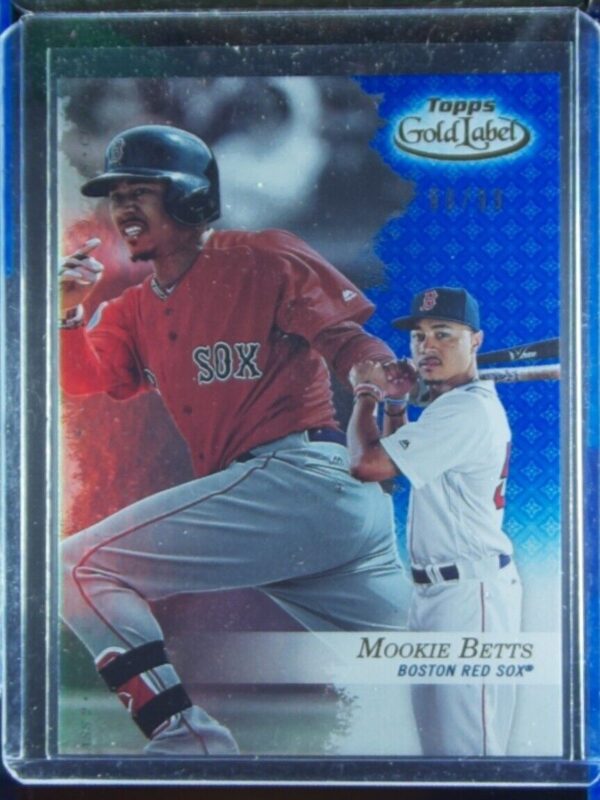 2017 Topps Gold Label Mookie Betts Class 2 Blue SN99 #75 Sox