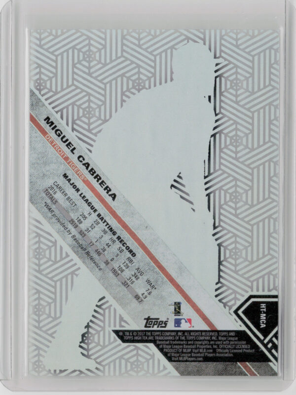 2017 Topps High Tek Miguel Cabrera Chainlink Hexagons #HT-MCA Tigers - Image 3
