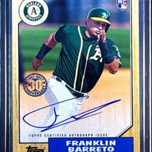 2017 Topps Update Franklin Barreto AU #87A-FB Athletics 1987 Topps Baseball 30th
