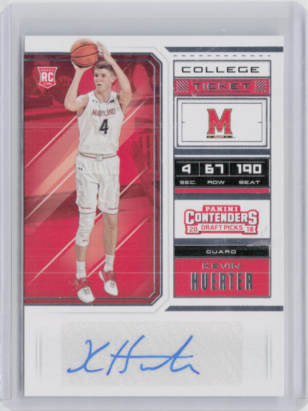 2018-19 Panini Contenders Draft Picks Kevin Huerter AU #120 Terrapins