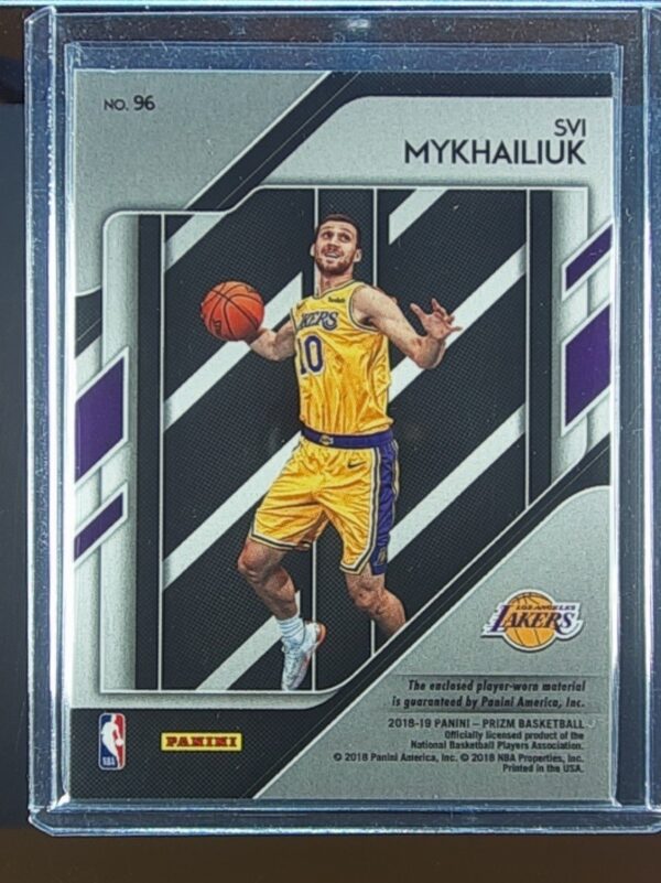 2018-19 Prizm Svi Mykhailiuk JSY #96 Lakers Sensational Swatches - Image 3
