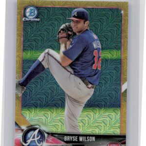 2018 Bowman Bryse Wilson /50 #BCP135 Braves Chrome Prospects Mojo Refractor Gold