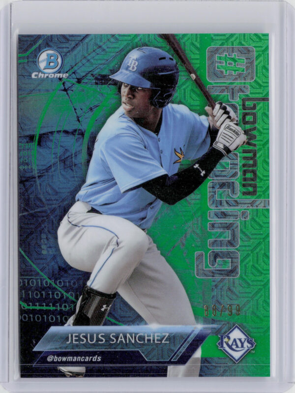 2018 Bowman Jesus Sanchez SN99 ##-JS Rays Chrome #BowmanTrending Mojo Refractor