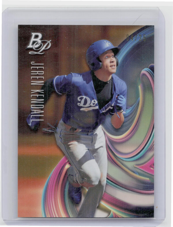 2018 Bowman Platinum Jeren Kendall SN25 #TOP-99 Dodgers Top Prospects Orange