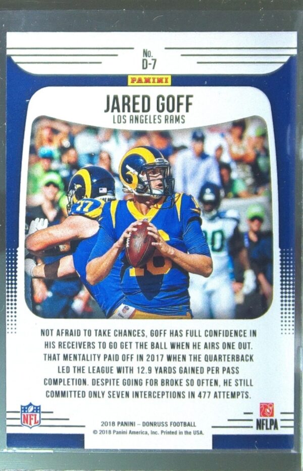 2018 Donruss Jared Goff #D-7 Rams Dominators - Image 3
