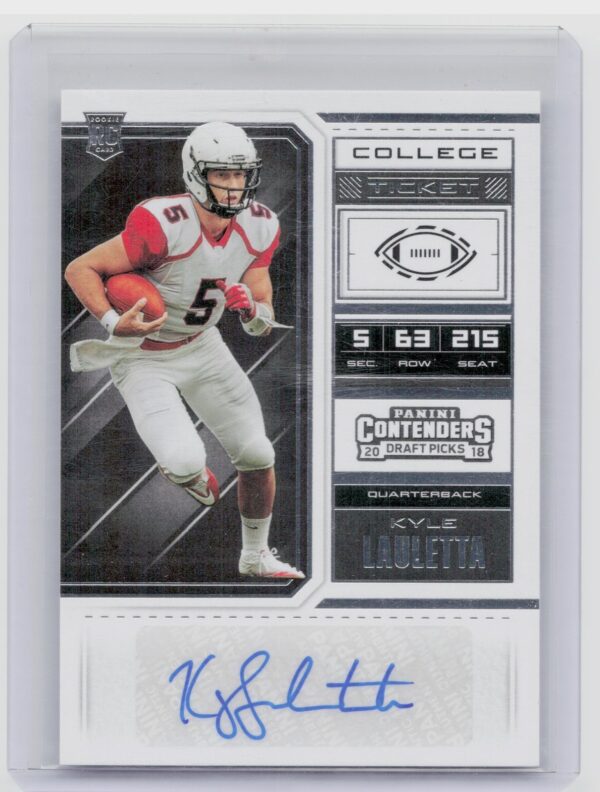 2018 Panini Contenders Draft Picks Kyle Lauletta AU #298 Spiders