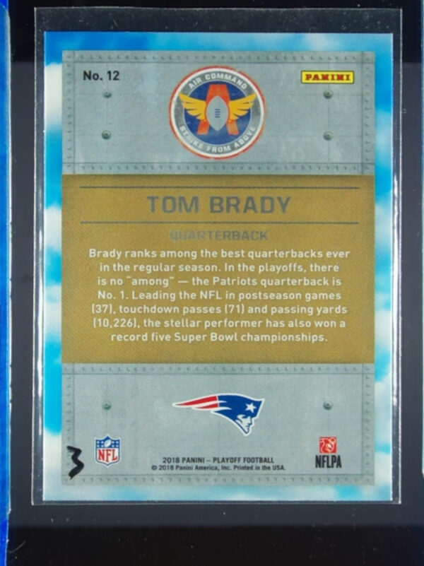 2018 Panini Playoff Tom Brady #12 Patriots Air Command Strike from Above - Image 3