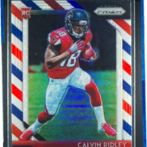 2018 Panini Prizm Calvin Ridley Prizm Red White and Blue #209 Falcons