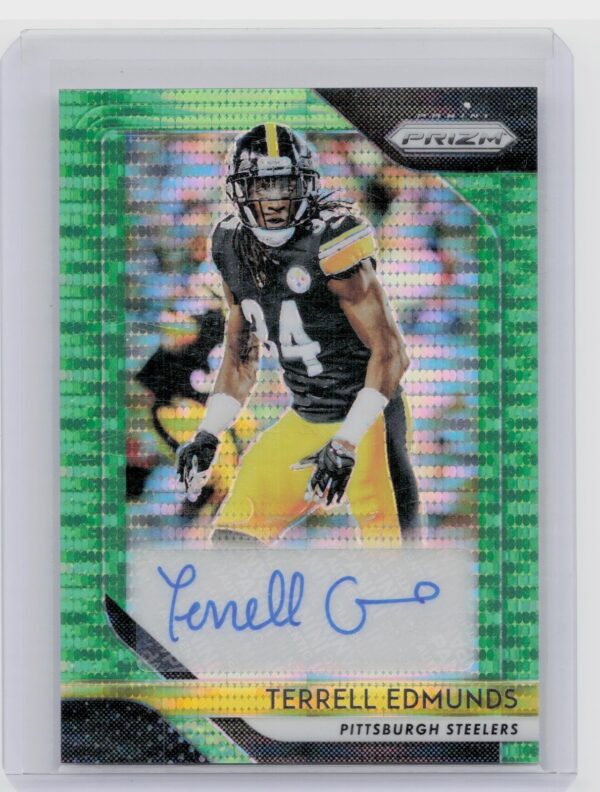 2018 Panini Prizm Terrell Edmunds AU #RA-TER Steelers Rookie Autographs Prizm Ne