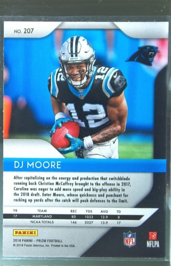 2018 Prizm DJ Moore RC #207 Panthers - Image 3