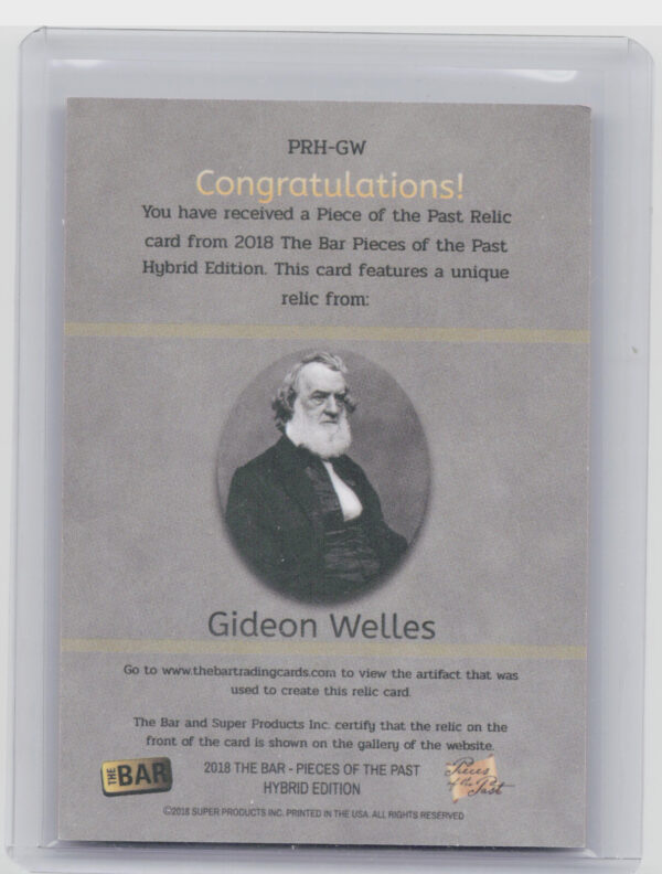 2018 The Bar Pieces of the Past Hybrid Edition:  Gideon Welles - Image 3
