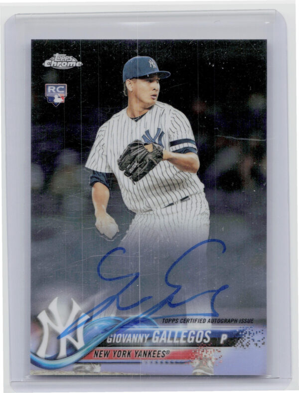 2018 Topps Chrome Giovanny Gallegos AU #RA-GG Yankees Rookie Autographs