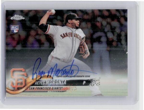 2018 Topps Chrome Reyes Moronta AU #RA-RMO Giants Rookie Autographs