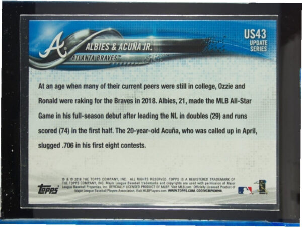 2018 Topps Update The Future Is Bright (Ronald Acuna Jr. / Ozzie Albies) #US43 B - Image 3