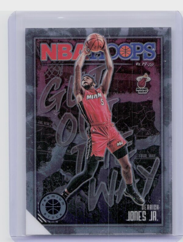 2019-20 Hoops Premium Stock Derrick Jones Jr. #4 Heat Get Out The Way