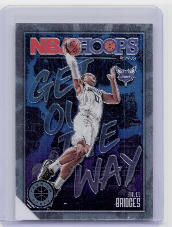 2019-20 Hoops Premium Stock Miles Bridges #5 Hornets Get Out The Way