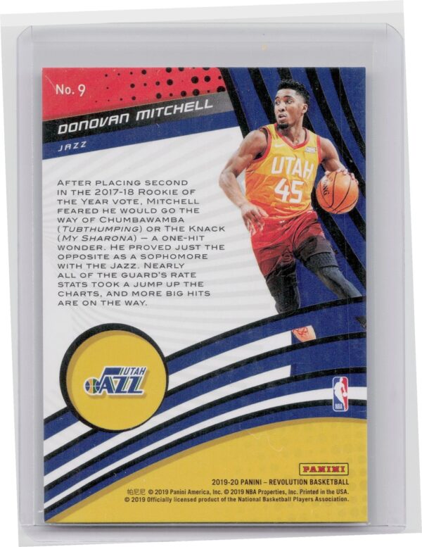 2019-20 Panini Revolution Donovan Mitchell #9 Jazz Vortex - Image 3