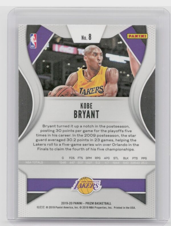 2019-20 Prizm Kobe Bryant #8 Lakers - Image 3