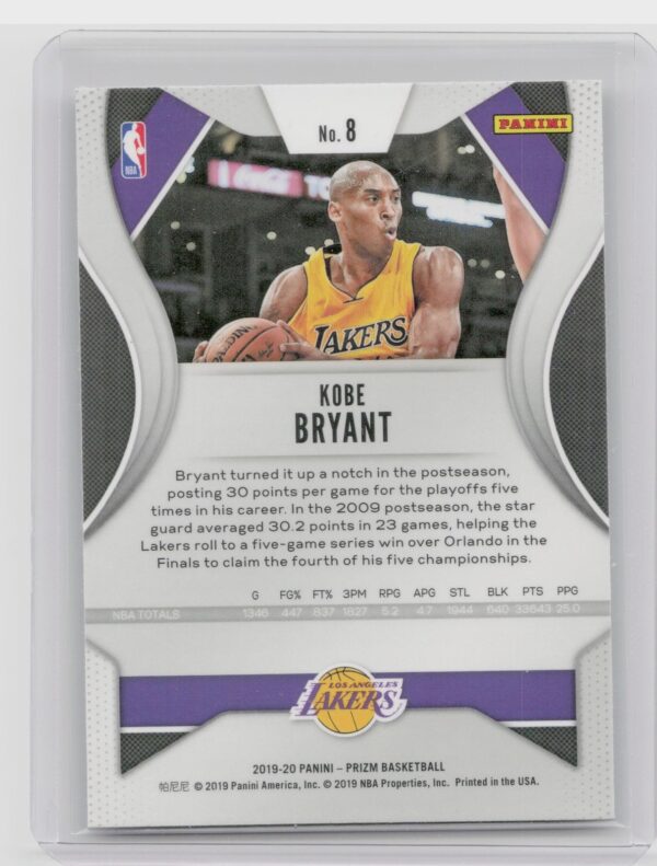 2019-20 Prizm Kobe Bryant #8 Lakers - Image 3