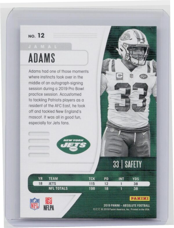 2019 Absolute Jamal Adams Green Spectrum /25 #12 Jets - Image 3