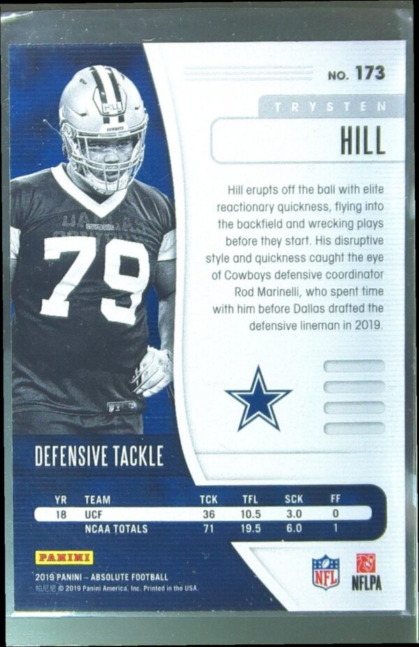 2019 Absolute Trysten Hill Retail RC #173 Cowboys - Image 3