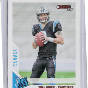 2019 Donruss Will Grier #305 Panthers Rated Rookies Canvas