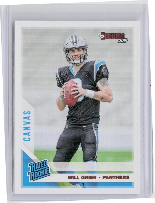 2019 Donruss Will Grier #305 Panthers Rated Rookies Canvas