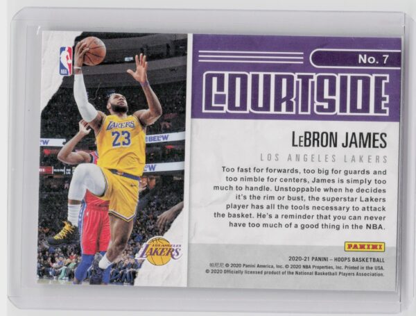 2020-21 Hoops LeBron James #7 Lakers Courtside - Image 3