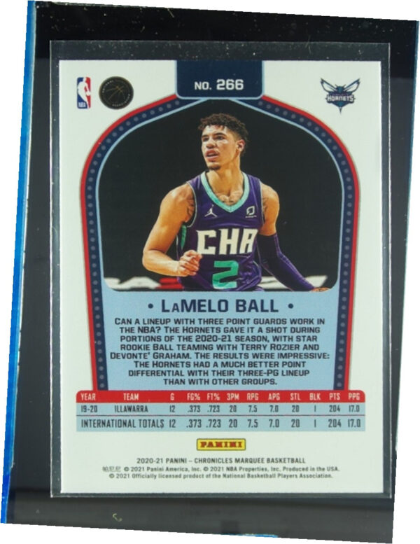 2020-21 Panini Chronicles LaMelo Ball RC #266 Hornets - Image 3