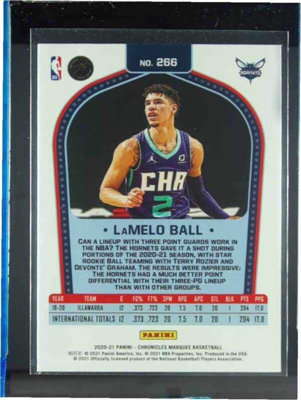 2020-21 Panini Chronicles LaMelo Ball RC #266 Hornets - Image 3