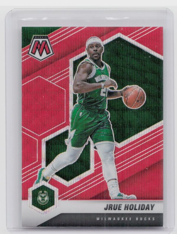 2020-21 Panini Mosaic Jrue Holiday Mosaic Red Wave #156 Bucks