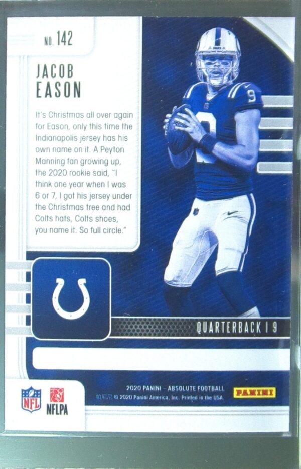 2020 Absolute Jacob Eason Retail RC #142 Colts - Image 3