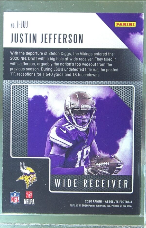 2020 Absolute Justin Jefferson #I-JUJ Vikings Introductions - Image 3