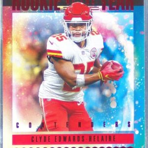 2020 Contenders Clyde Edwards-Helaire RC #RY-CEH Chiefs Rookie of the Year Ruby