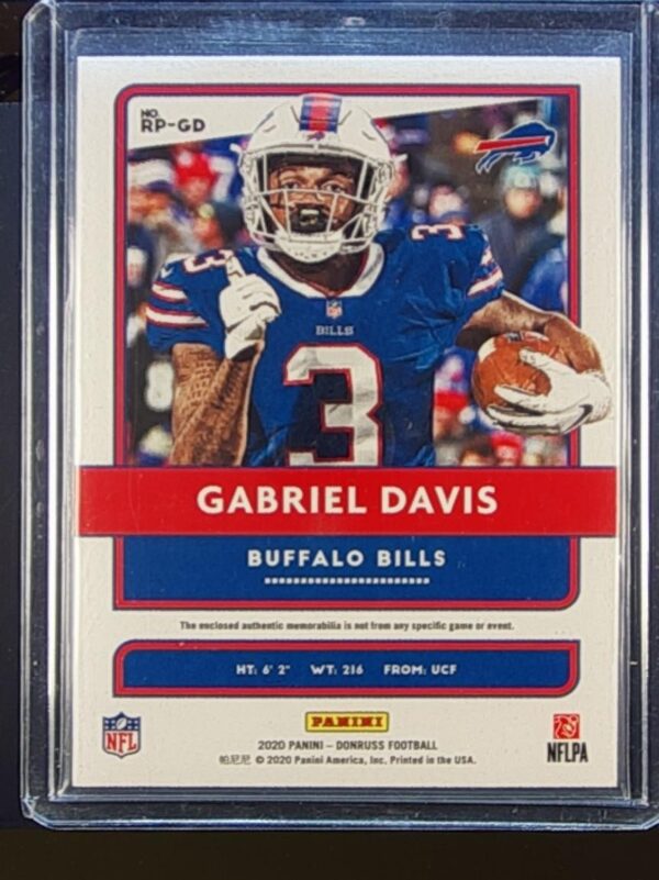 2020 Donruss Gabriel Davis JSY #RP-GD Bills Rookie Phenom Jerseys - Image 3