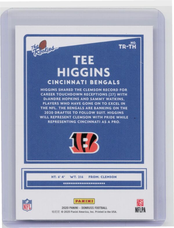 2020 Donruss Tee Higgins #TR-TH Bengals The Rookies - Image 3