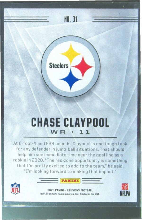 2020 Panini Illusions Chase Claypool Retail RC #31 Steelers - Image 3