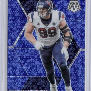 2020 Panini Mosaic J.J. Watt No Huddle Prizm Blue SN75 #87 Texans
