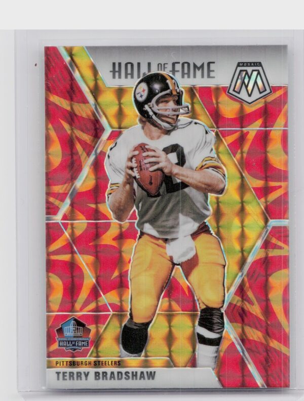 2020 Panini Mosaic Terry Bradshaw Prizm Reactive Orange #286 Steelers